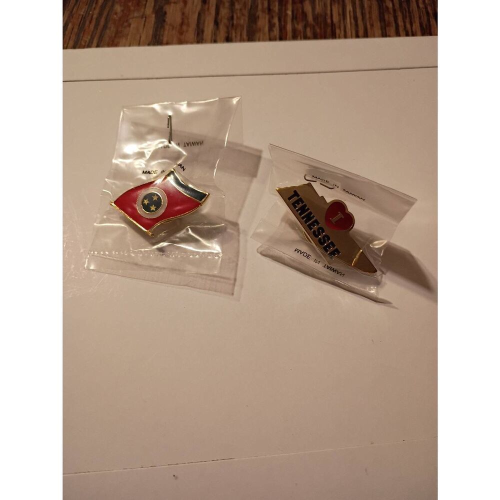 Tennessee State Pin Lot Enamel Hat Lapel Pins Souvenir Set 2pc NEW